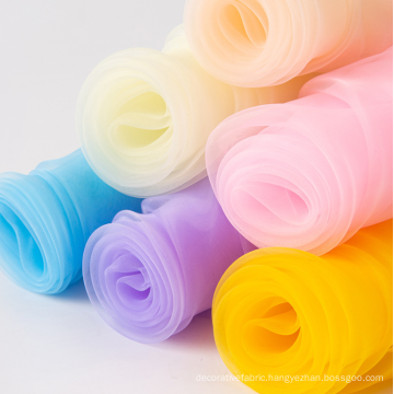 wholesale organza scrunchie fabric tulle fabric for curtain decoration also for wedding dress